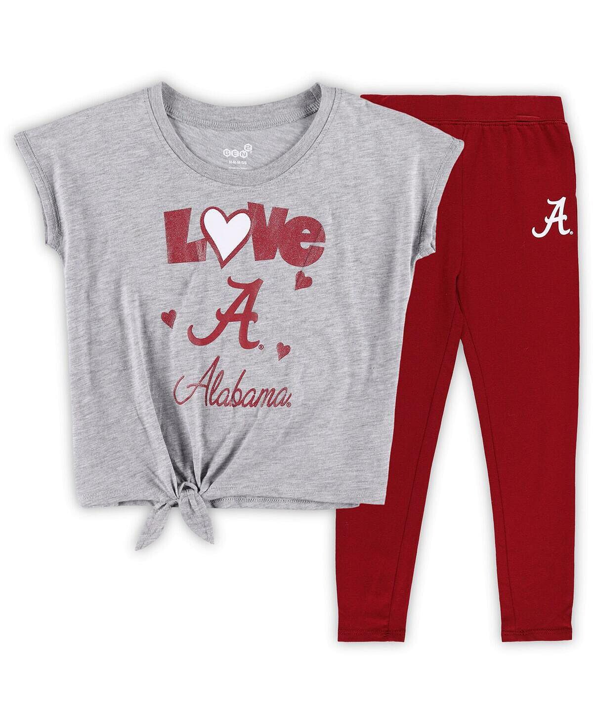 

Комплект из футболки и леггинсов для мальчиков для малышей Heather Grey, Crimson Alabama Crimson Tide Forever Love Team Outerstuff