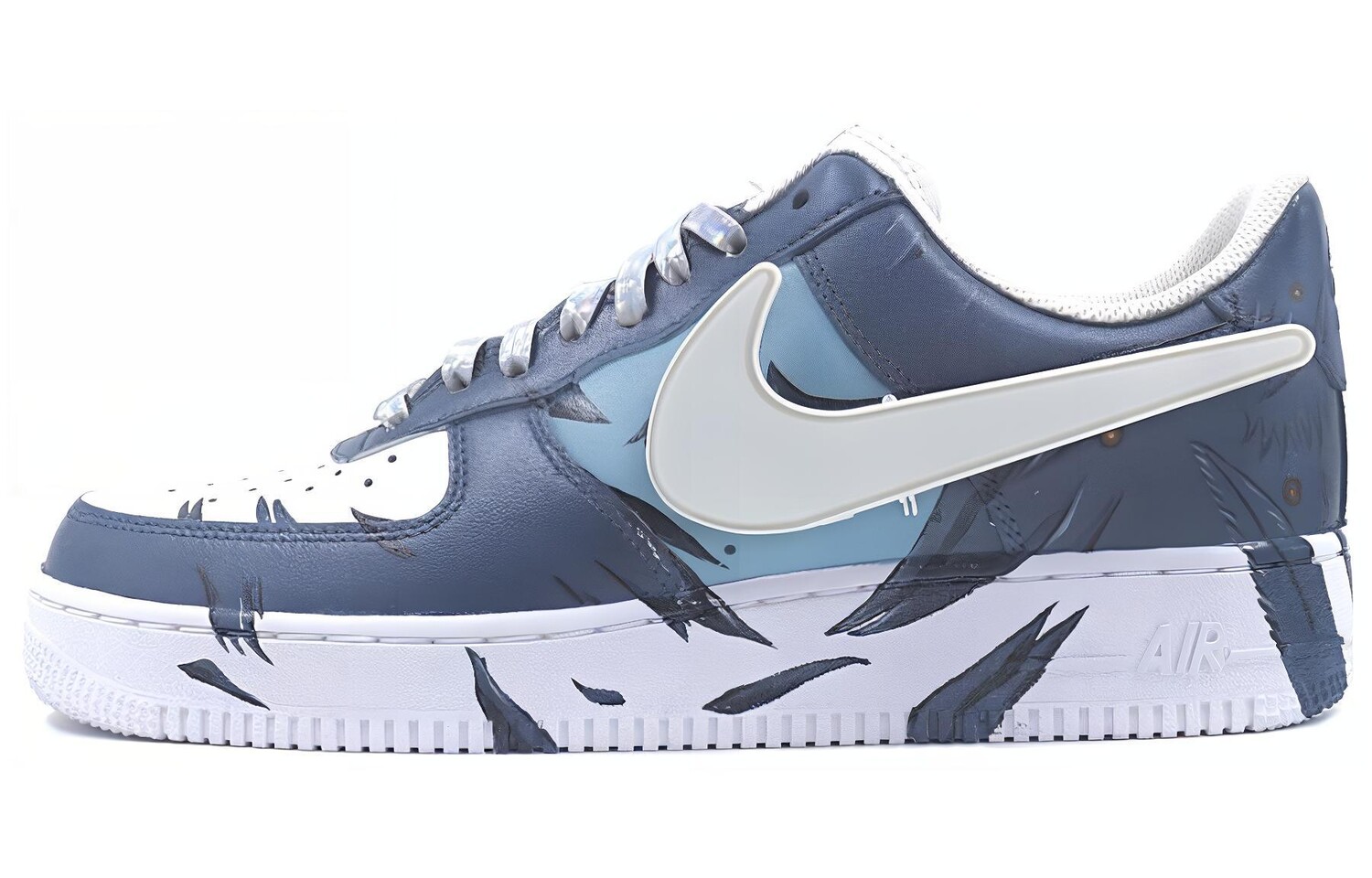 

Кроссовки Air Force 1 для скейтбординга мужские с низким верхом, синий/серебряный Nike