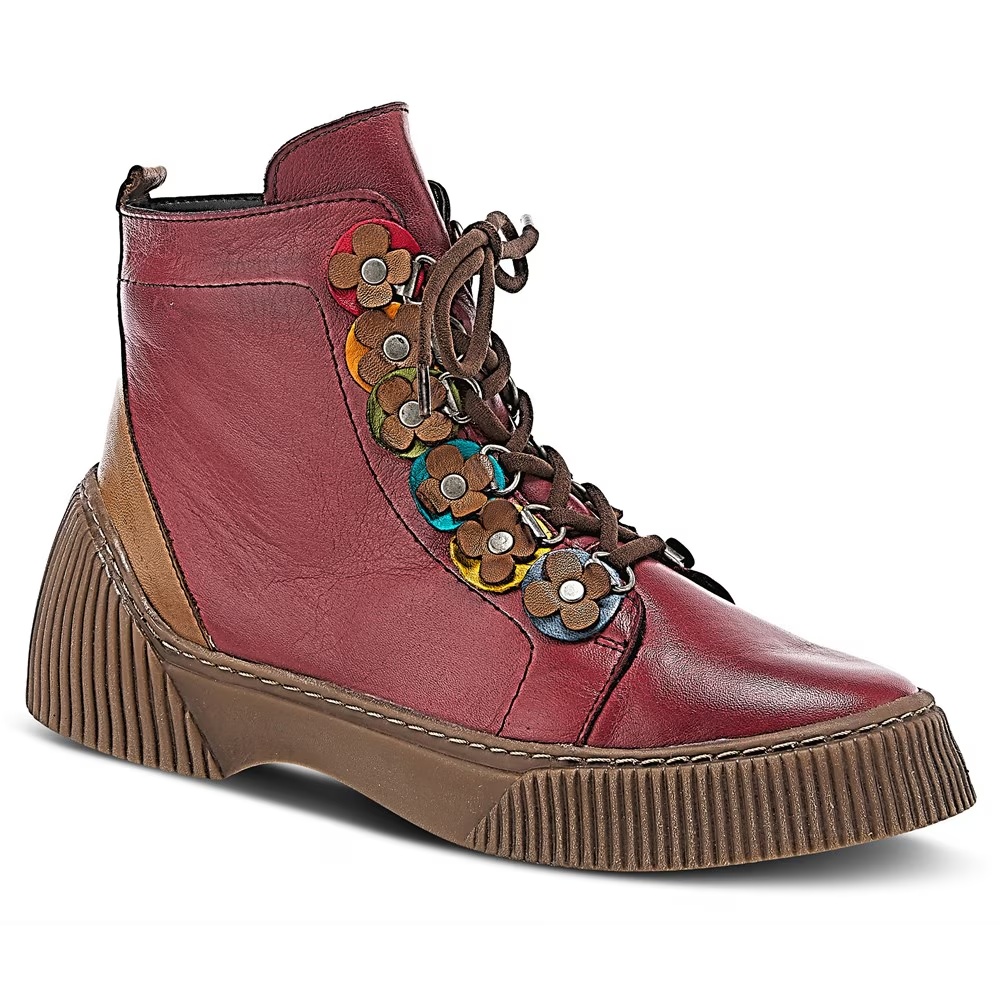 Ботинки на шнуровке Yeba Spring Step, bordeaux multi leather