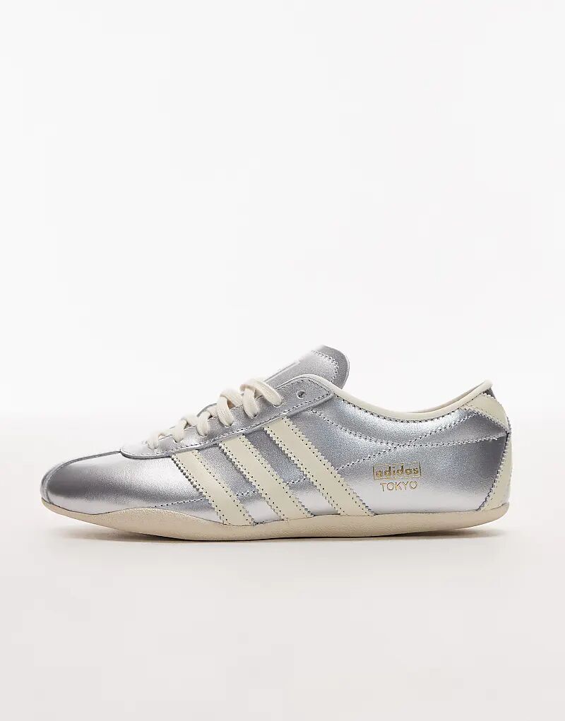 Кроссовки Adidas Originals Tokyo в цвете металлик серебристый и кремовый — фото 2