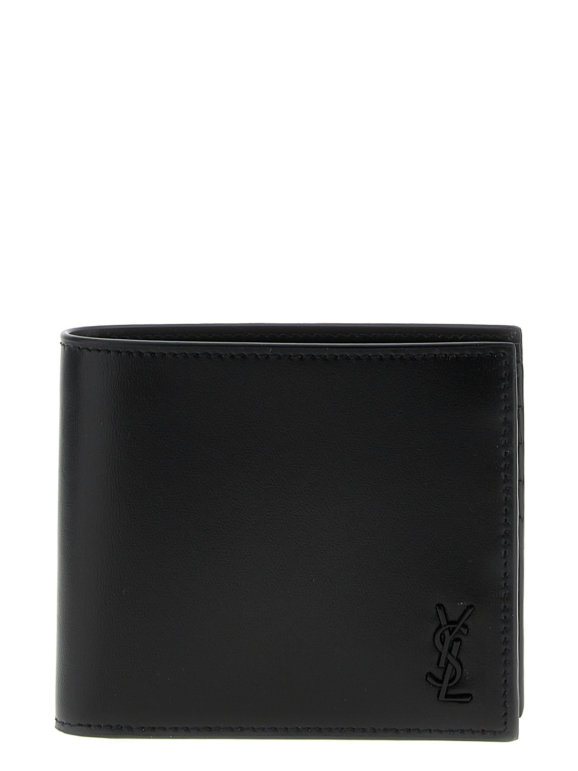 Кожаный кошелек с логотипом SAINT LAURENT, черный