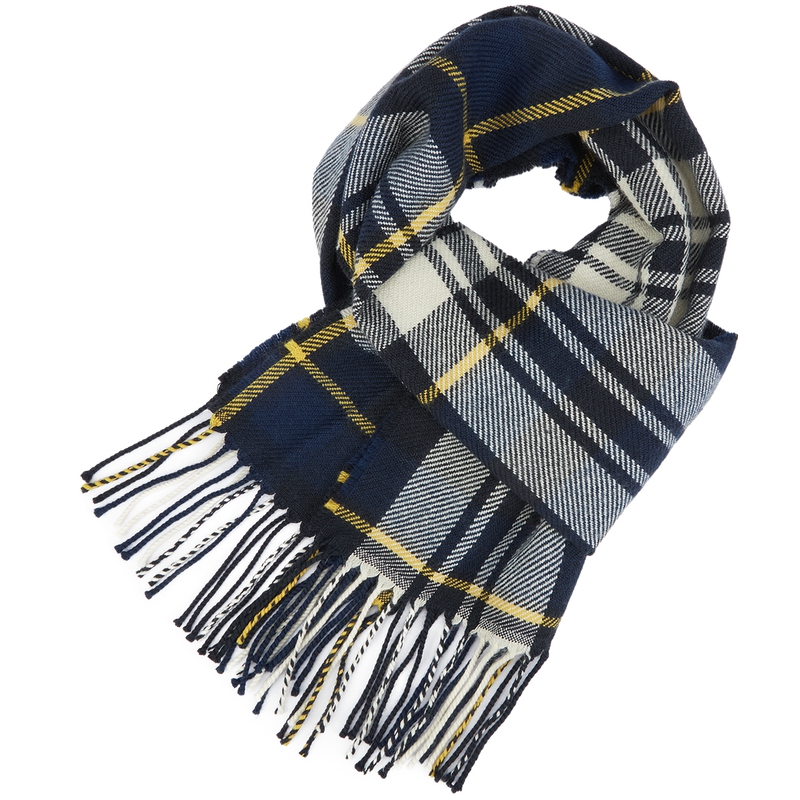 

Tommy Hilfiger Шерстяной вязаный шарф унисекс, Navy Blue Plaid C7G