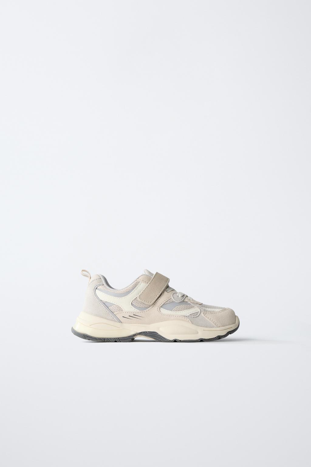 

Кроссовки из нескольких частей ZARA, цвет Ecru White