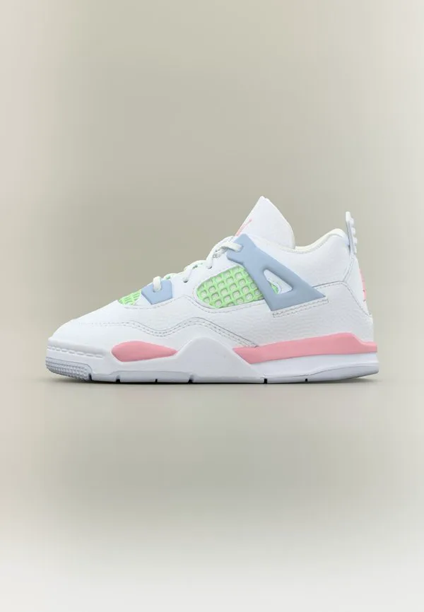 Кроссовки jordan 4 retro унисекс Jordan, White/Med Soft Pink/Half Blue/Vapor Green