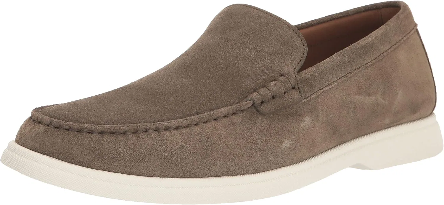 Лоферы мужские из замши BOSS, Truffle Green