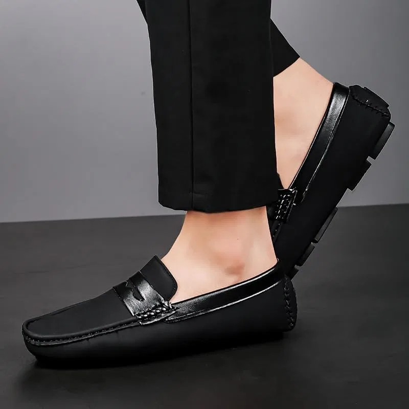 Лоферы кожаные Loafers for Men, черный SayfuR — фото 4
