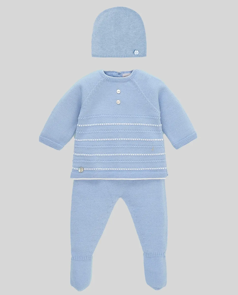 

Комплект вязаной одежды для младенца, коллекция, подарок PAZ Rodríguez, светло-голубой