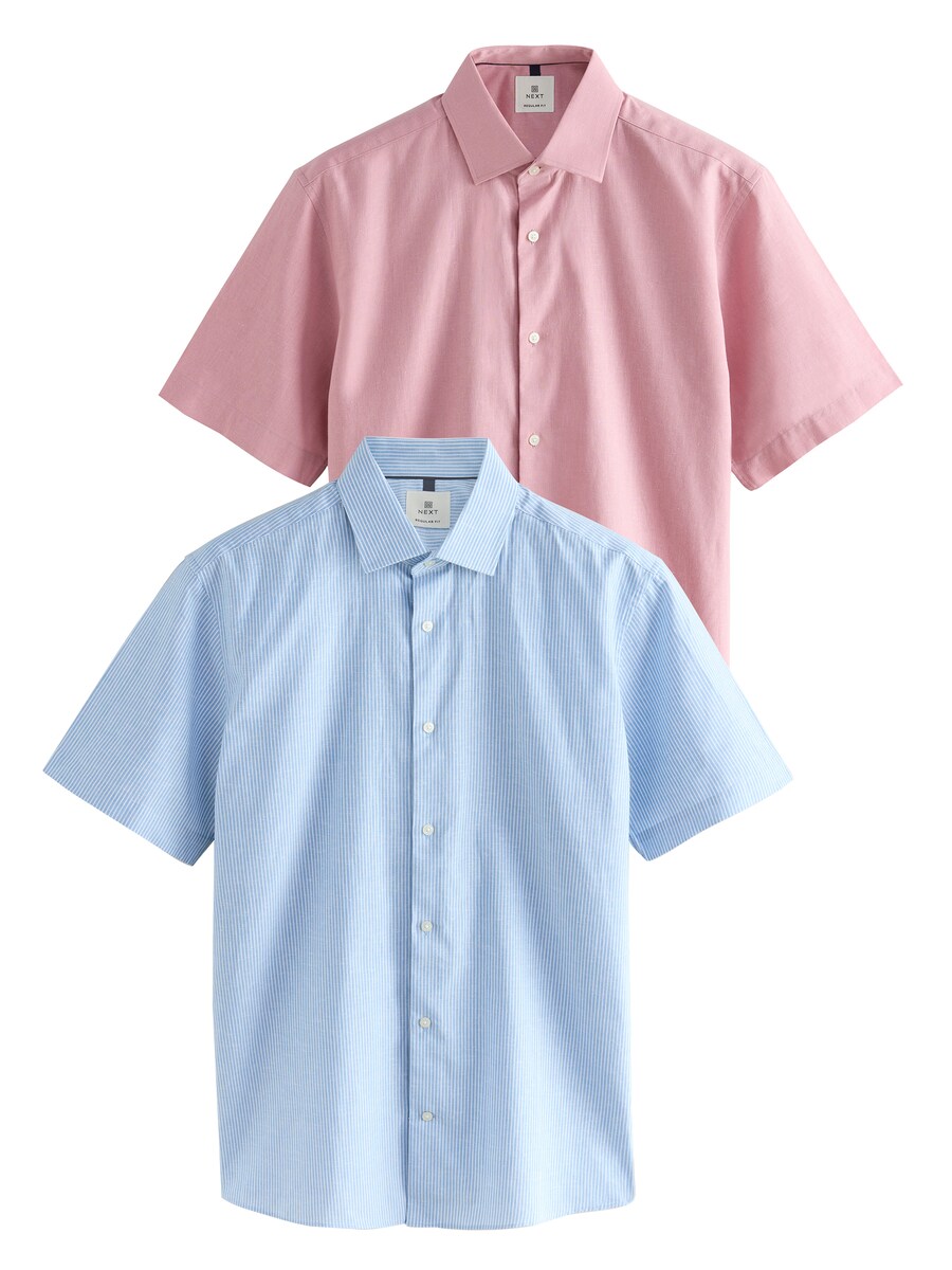 

Рубашка на пуговицах классического кроя Next, цвет Light blue/Dusky pink