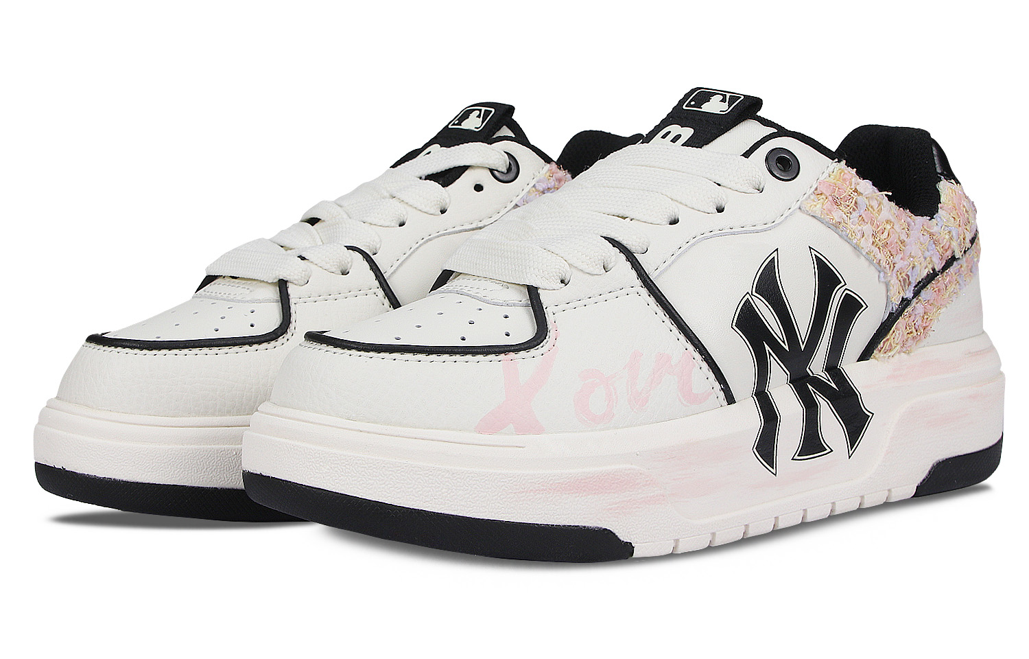 MLB Chunky Liner Chunky Sneakers Unisex низкие бело-розовые — фото 4