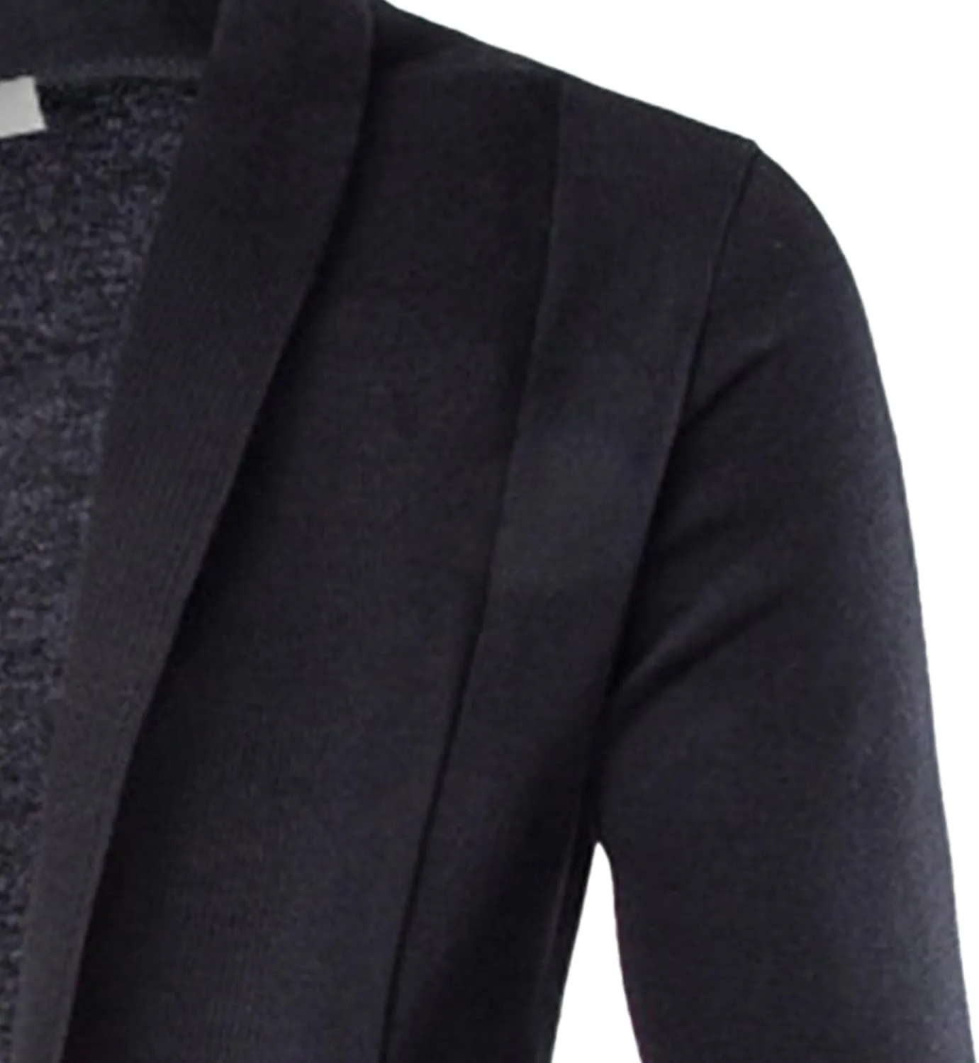 Мужской кардиган с открытой передней частью и воротником шаль, slim fit — фото 2