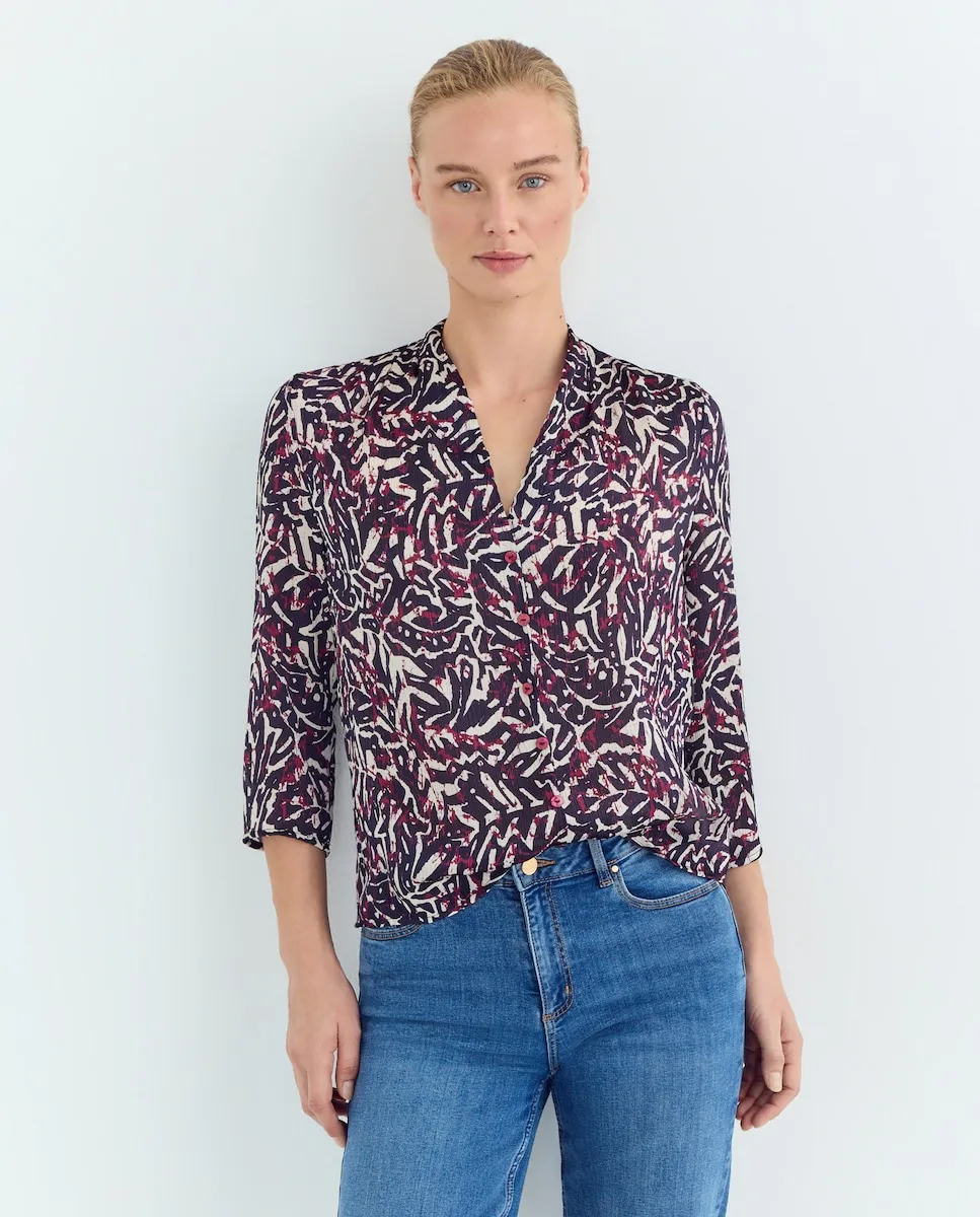 

Женская блузка с принтом Zermatt, гранатовый