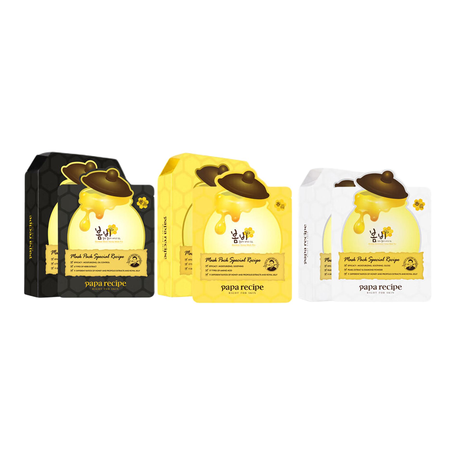 

Papa Recipe Желто-бело-черная маски Honeys