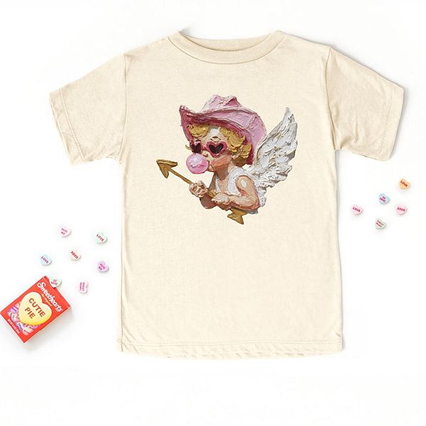 Футболка с принтом Cupid heart eyes paint The Juniper Shop, Cream — фото 3