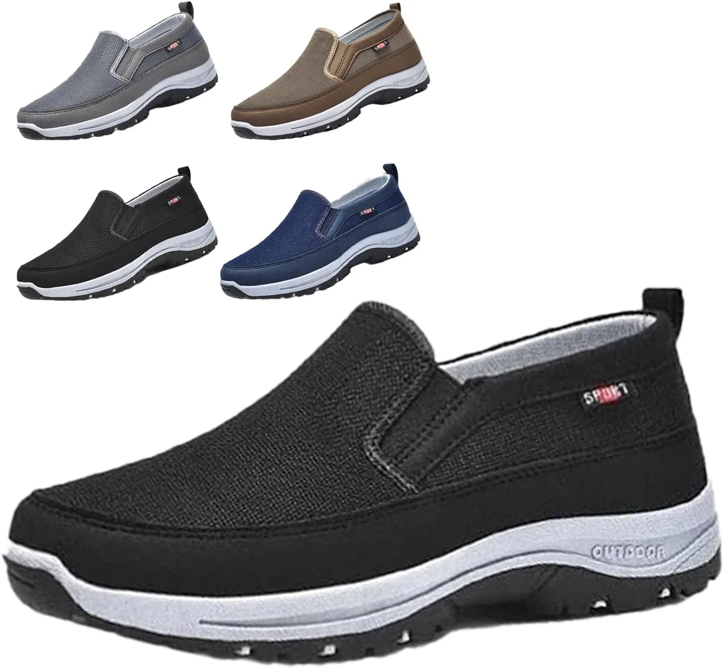 Мужские кроссовки ортопедические Slip On Black