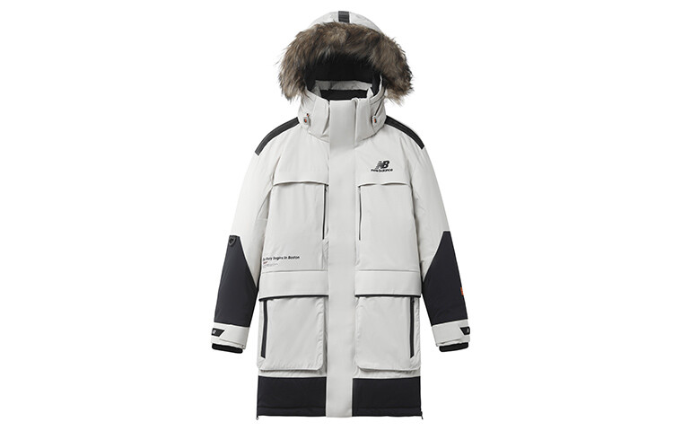 

Пуховик унисекс Off White New Balance, кремовый