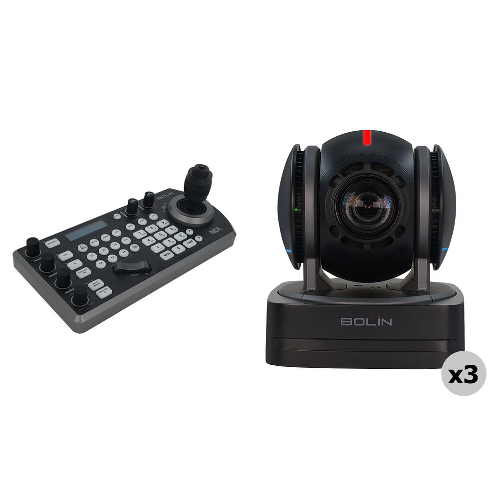 

Комплект Bolin Technology B2-220 USB/IP/HDMI/3G-SDI PTZ из 3 камер с IP-контроллером (черный)