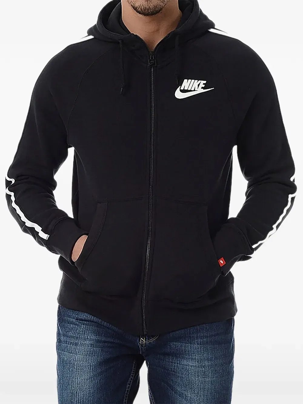 Толстовка на молнии с логотипом Nike, черный