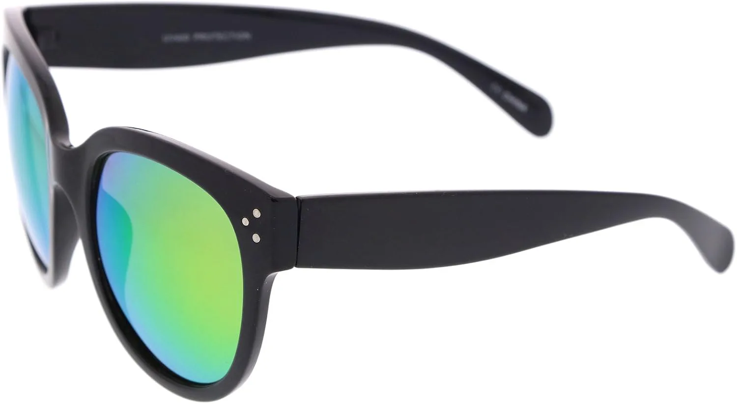 

Женские солнцезащитные очки zeroUV в оправе из рога с цветными зеркальными линзами, модель «кошачий глаз», диаметр линз 56 мм, Black / Magenta-green Mirror