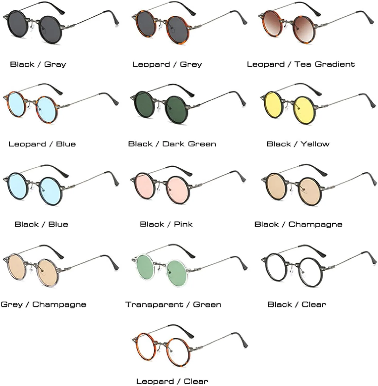 

Женские солнцезащитные очки с маленькими круглыми линзами и защитой от ультрафиолета UV400; мужские солнцезащитные очки в стиле панк DSVIGF, Leopard Tea Gradient