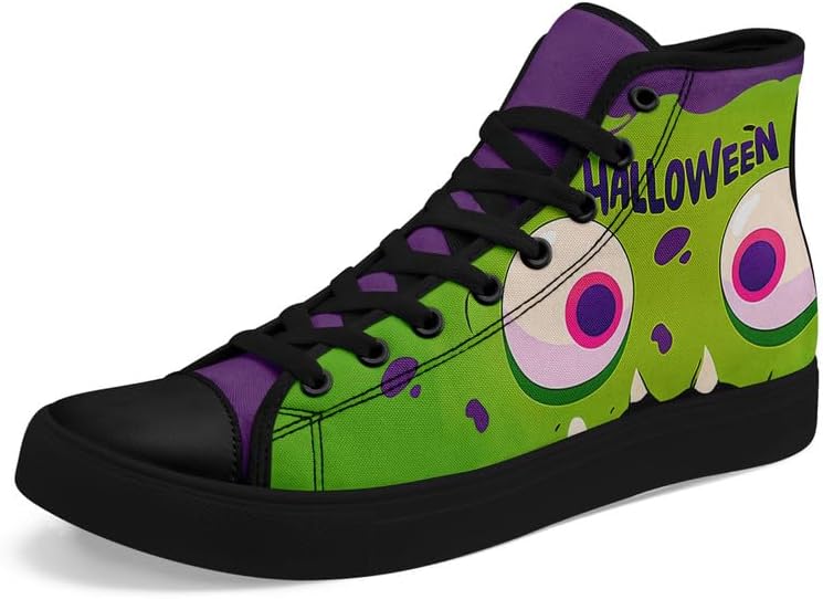 

Высокие кеды AWSOLE Halloween с рисунком тыквы из канвы для мужчин и женщин, модная праздничная обувь унисекс с плоской подошвой, привидение, череп, стильная обувь, белый/черный/зеленый/фиолетовый