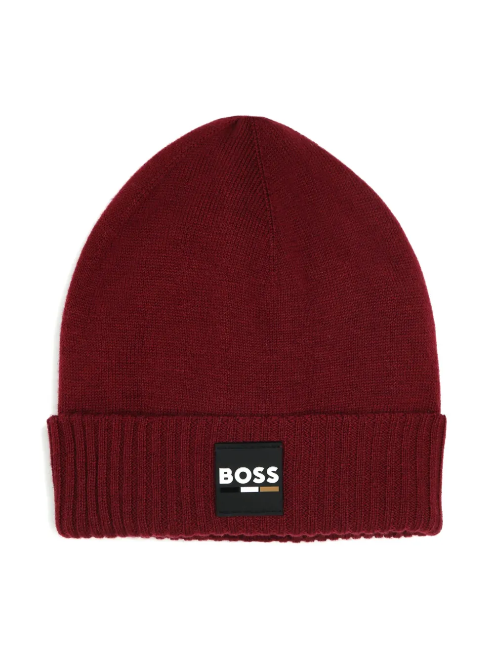 

Шапка бини с нашивкой-логотипом BOSS Kidswear, красный