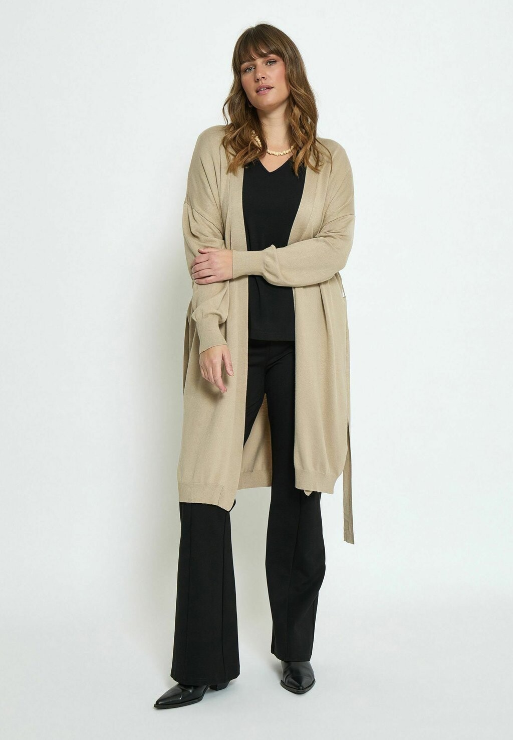 

Кардиган TANA LONG CURVE PEPPERCORN, цвет feather gray