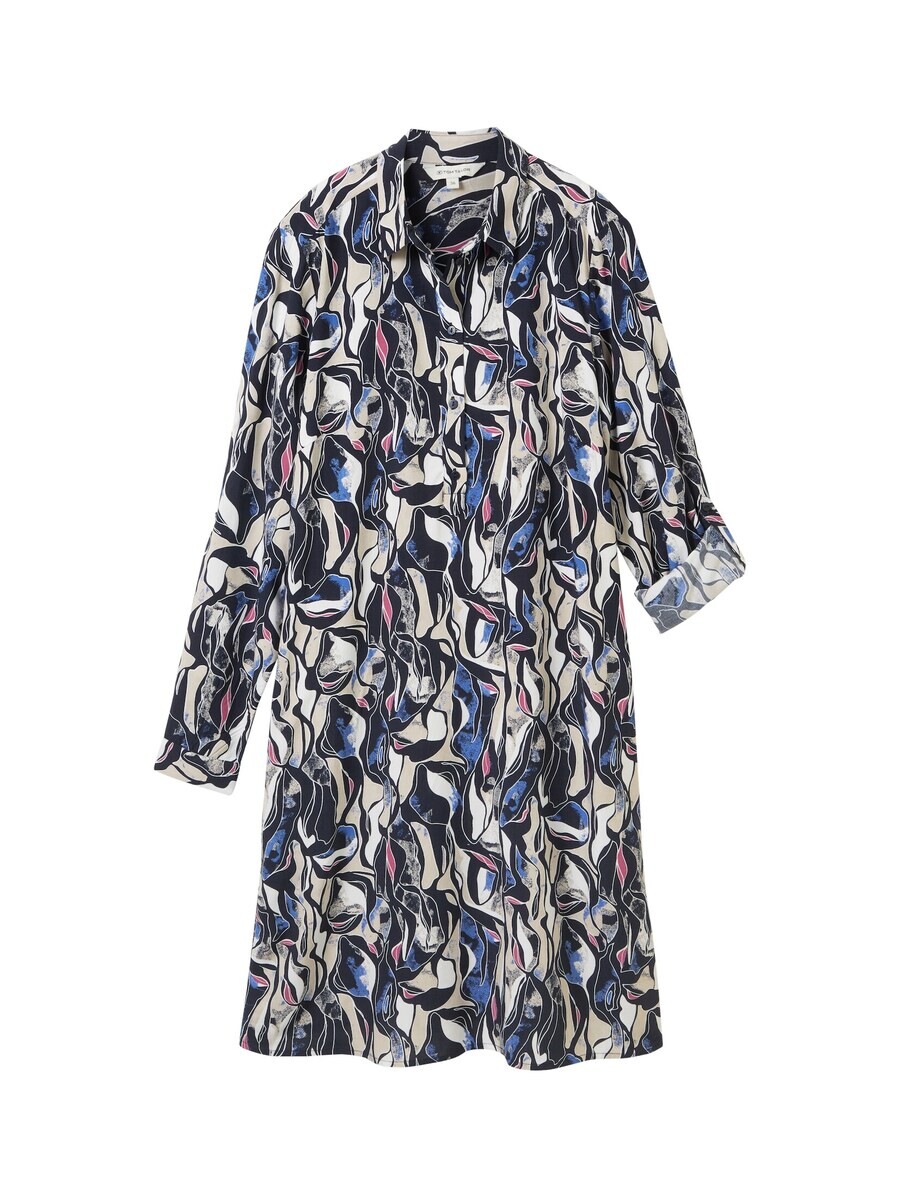 

Платье рубашка TOM TAILOR Shirt Dress, цвет night blue/royal blue