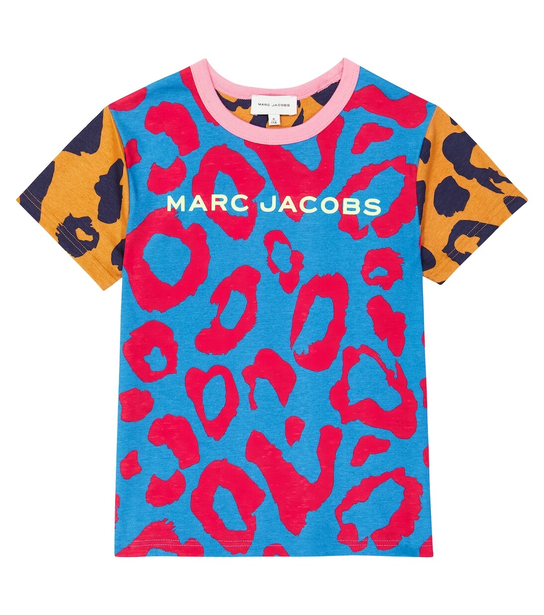 

Хлопковая футболка с леопардовым принтом Marc Jacobs Kids, синий