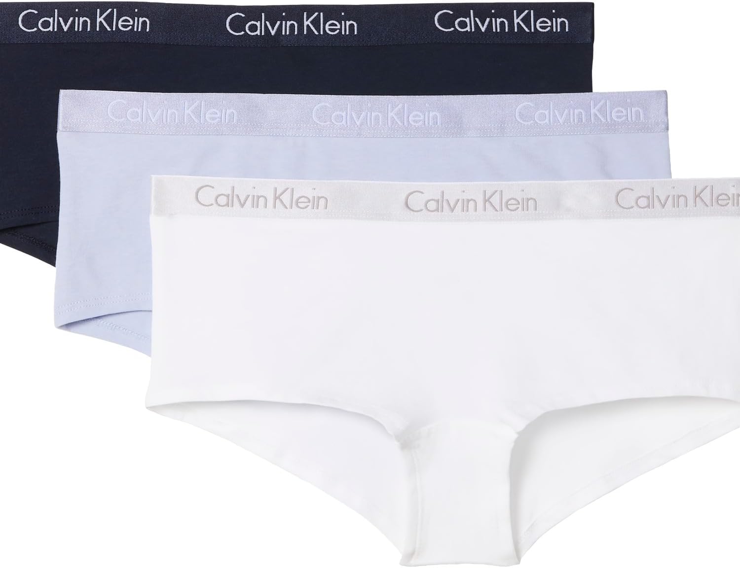 

Женские трусики-шорты Calvin Klein Motive Cotton Boyshorts, 3 шт., Shoreline/Casual Blue/White