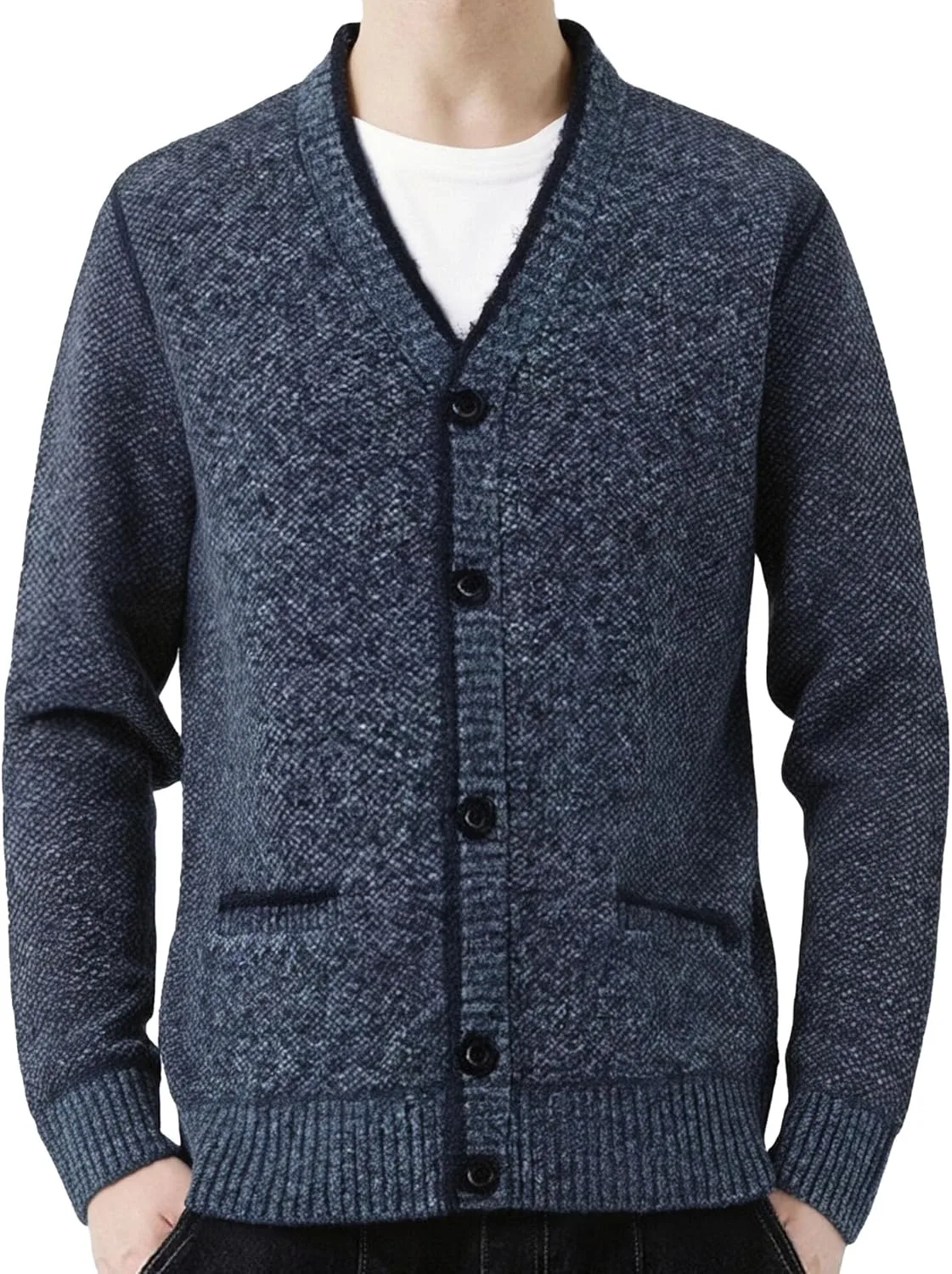 

Мужской кардиган с V-образным вырезом, длинный рукав, на пуговицах DGHM-JLMY