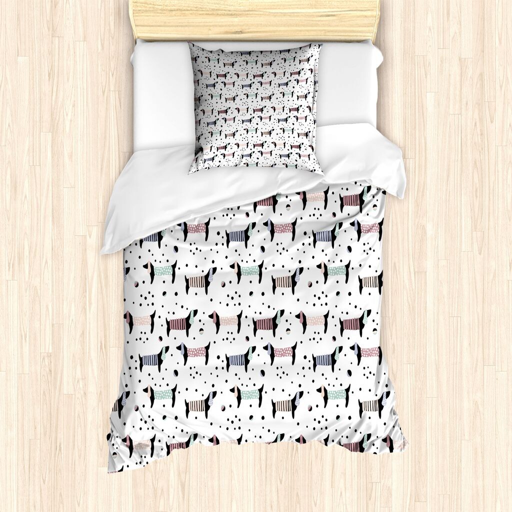 

ABAKUHAUS Пальто для любителей собак, для щенков таксы, защита от клещей, подходит для аллергиков, с наволочками, 135 см x 200 см - 80 x 80 см, разноцветные