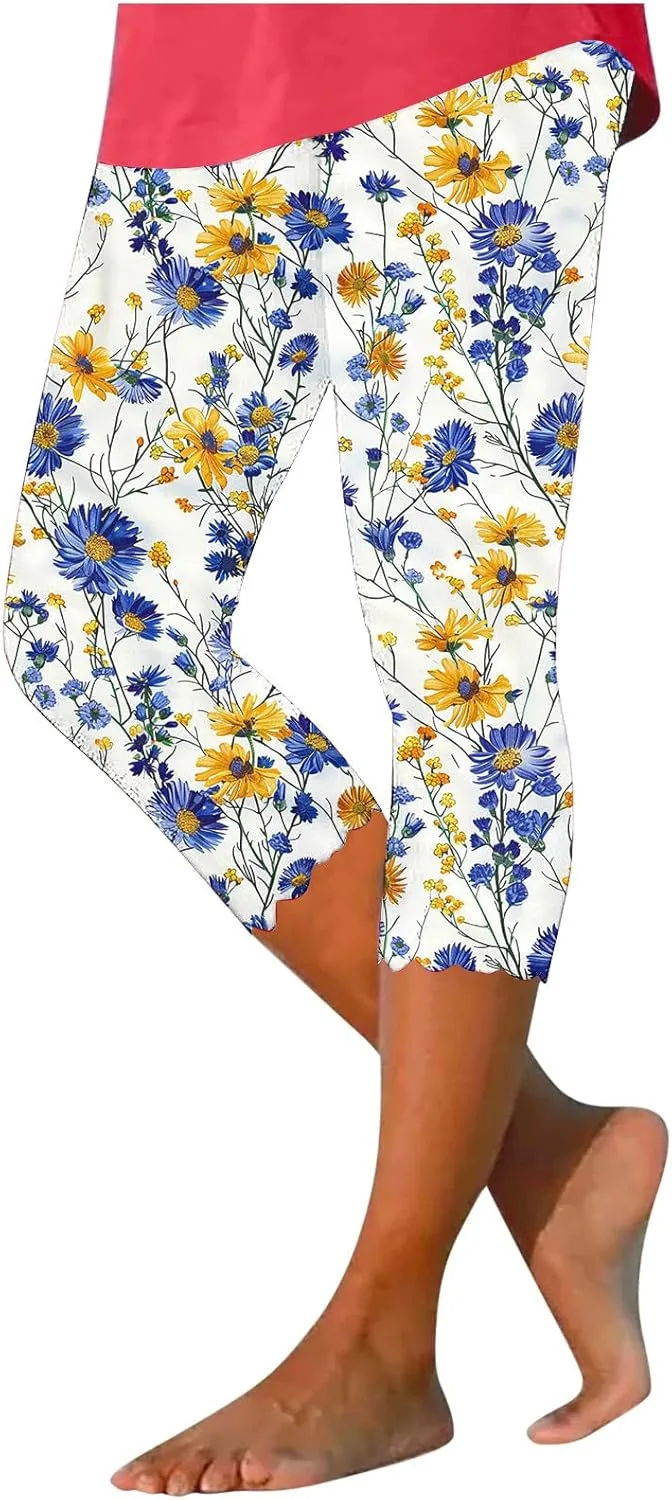 

TUNUSKAT Capri Leggings для женщин — летние высокие капри для йоги