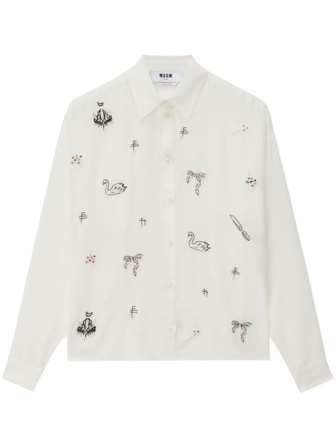 

MSGM декорированная рубашка, белый