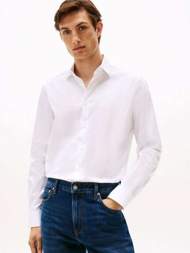 

Хлопковая флекс рубашка slim fit Tommy Hilfiger, White