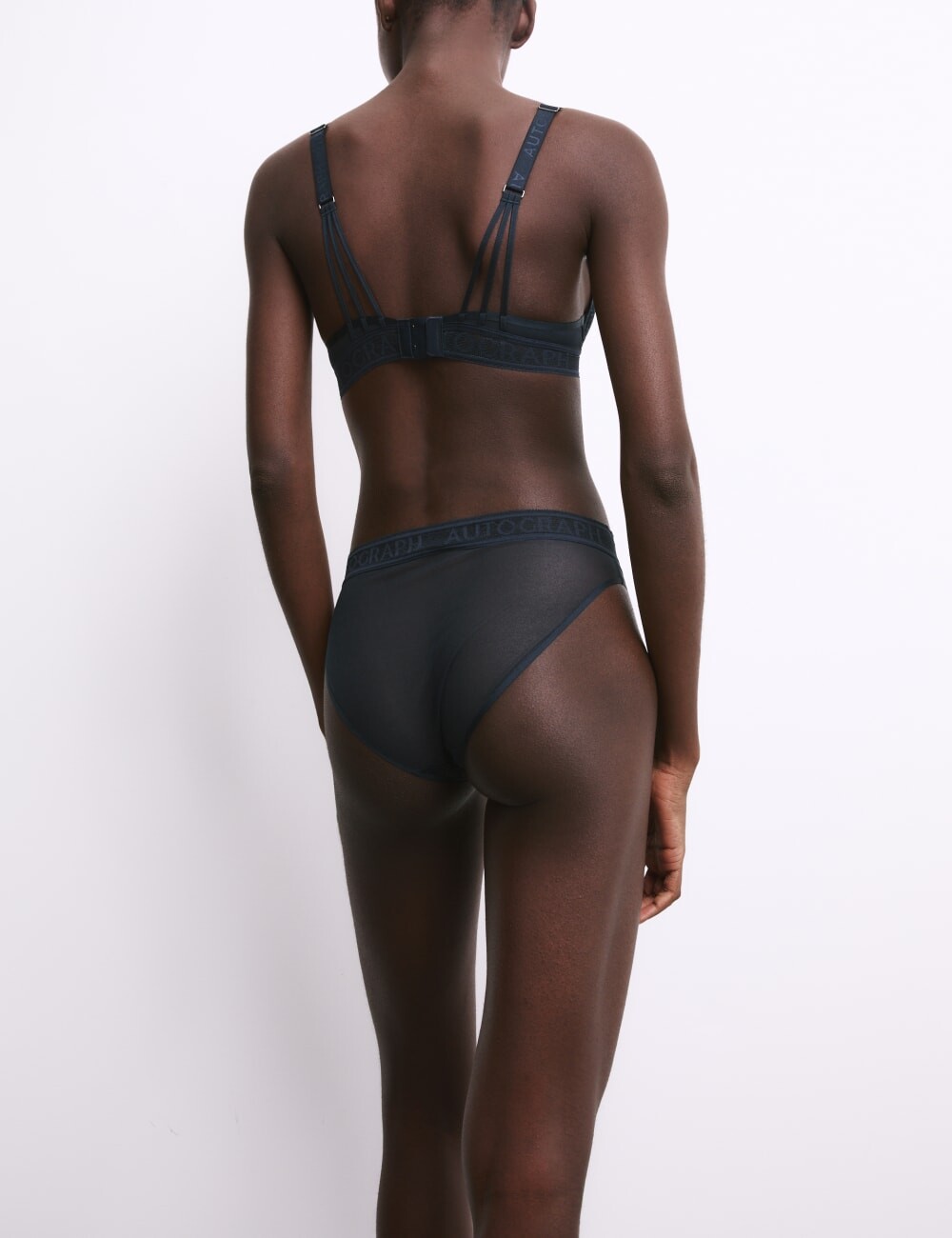 

Трусики-трусы Tivoli с кружевным узором и высокой посадкой Autograph, темно-синий