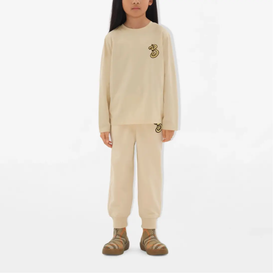 Свитшот SS25 Коллекция "С Новым Годом" Год Змеи Nutmeg Kids' Burberry, nutmeg — фото 4