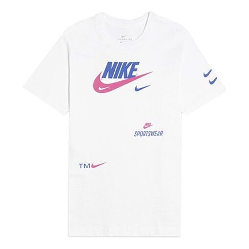 

Футболка swoosh round neck short sleeve white Nike, белый