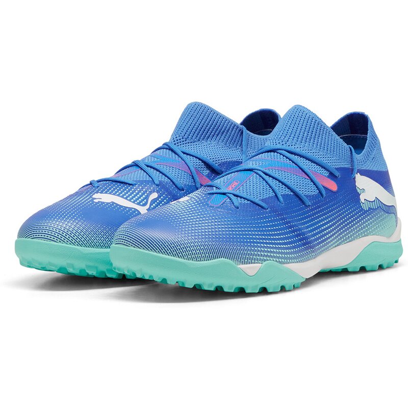 Футбольные бутсы для игры на хард Future 7 Match TT Puma, цвет bluemazing-puma white-electric peppermint — фото 3