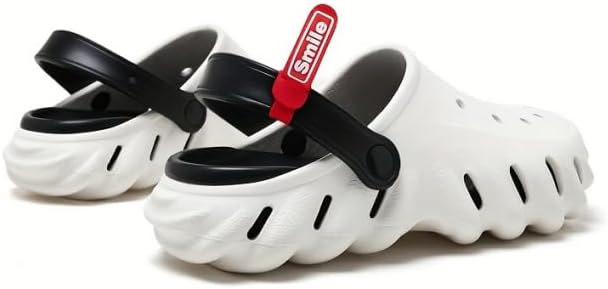 

Мужские садовые сабо с воздухопроницаемым полым дизайном - удобная обувь-слипоны для пары для пляжа Azttoztto, белый/черный