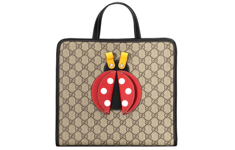 

GUCCI Холщовая сумка-шоппер с кожаными вставками
