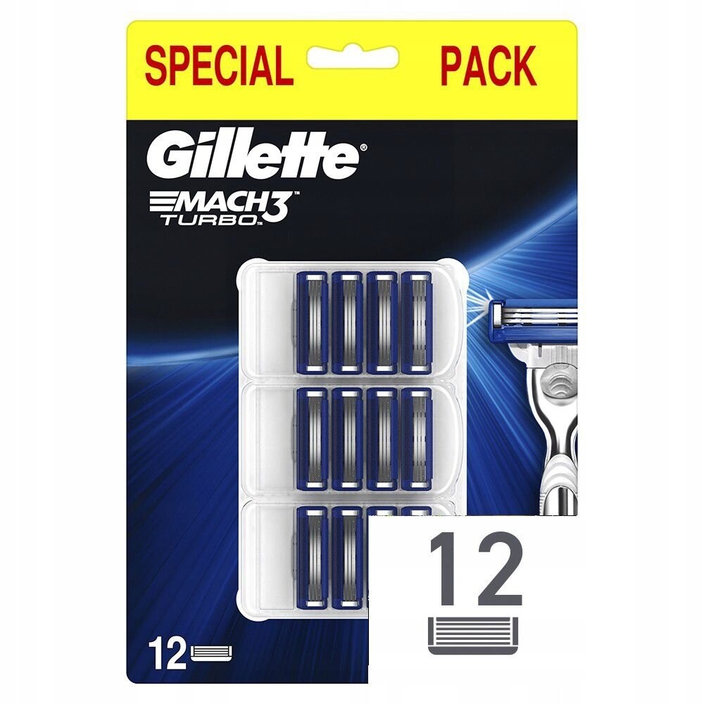 

Gillette, Картриджи Mach3 Turbo Special Pack, 12 шт