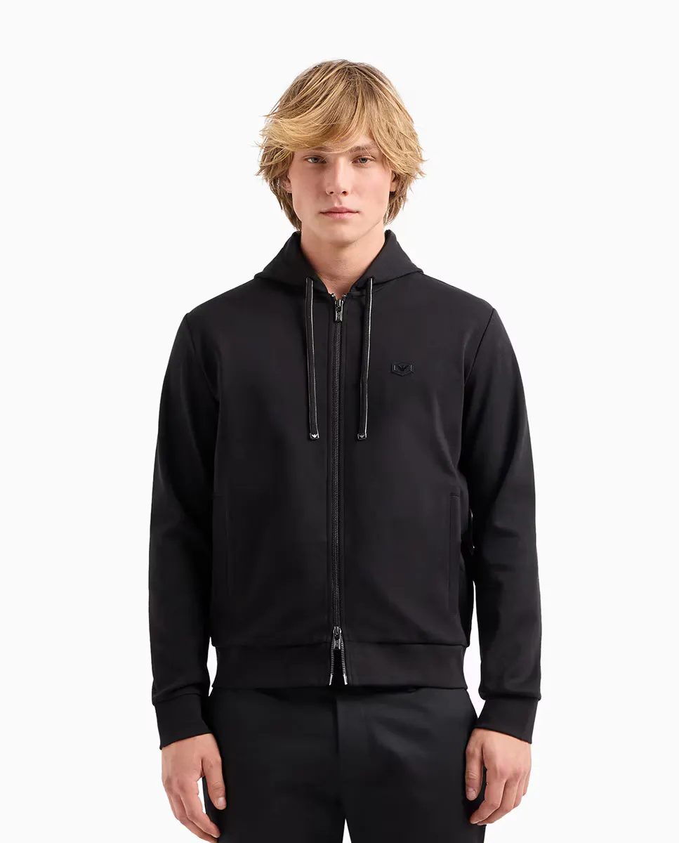 

Мужская спортивная куртка с капюшоном и молнией Emporio Armani, черный