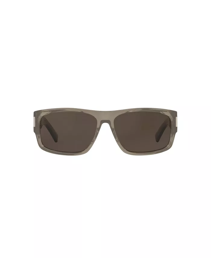 Мужские прямоугольные солнцезащитные очки, SL 689 YS000575 Saint Laurent, коричневый — фото 2