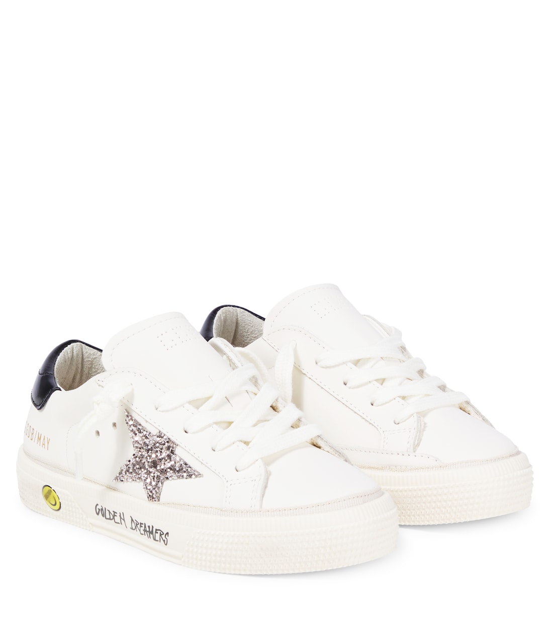 

Блестящие кроссовки с кожаными вставками Golden Goose Kids, White/Cinder/Black