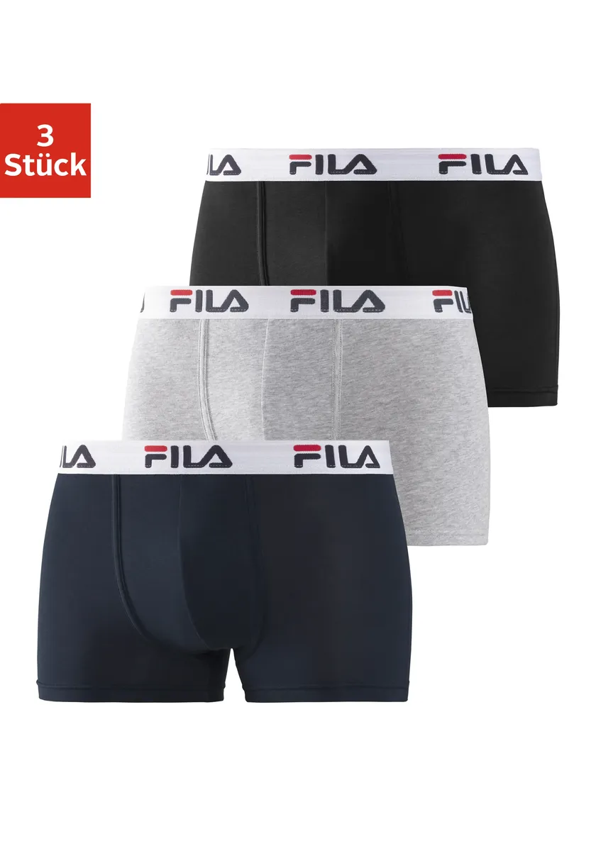

Боксеры Fila (3 шт. в упаковке) с надписью-логотипом на поясе, синий
