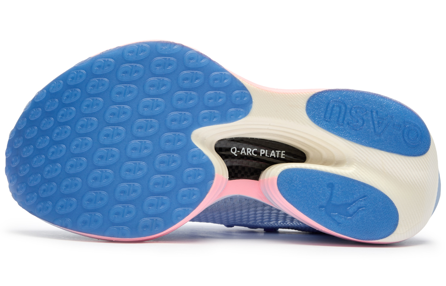 QIAODAN Летающая тень PLAID 1.5 Беговые кроссовки мужские низкие Union Blue Honey Pink, цвет Union Blue Honey Pink — фото 4