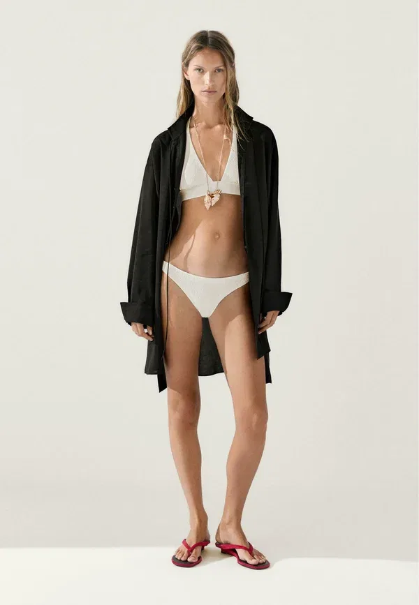 Трусы бикини фактурные Massimo Dutti, белый — фото 2