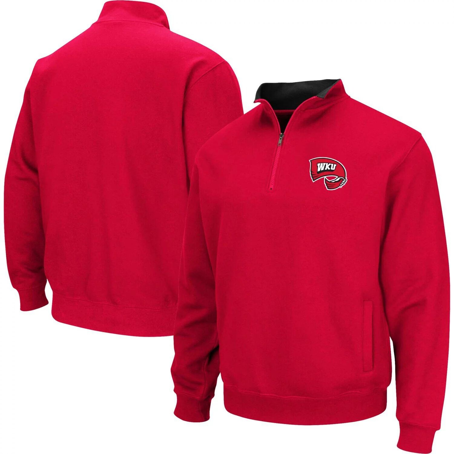 

Мужской красный свитшот Western Kentucky Hilltoppers Tortugas с молнией четверти Colosseum