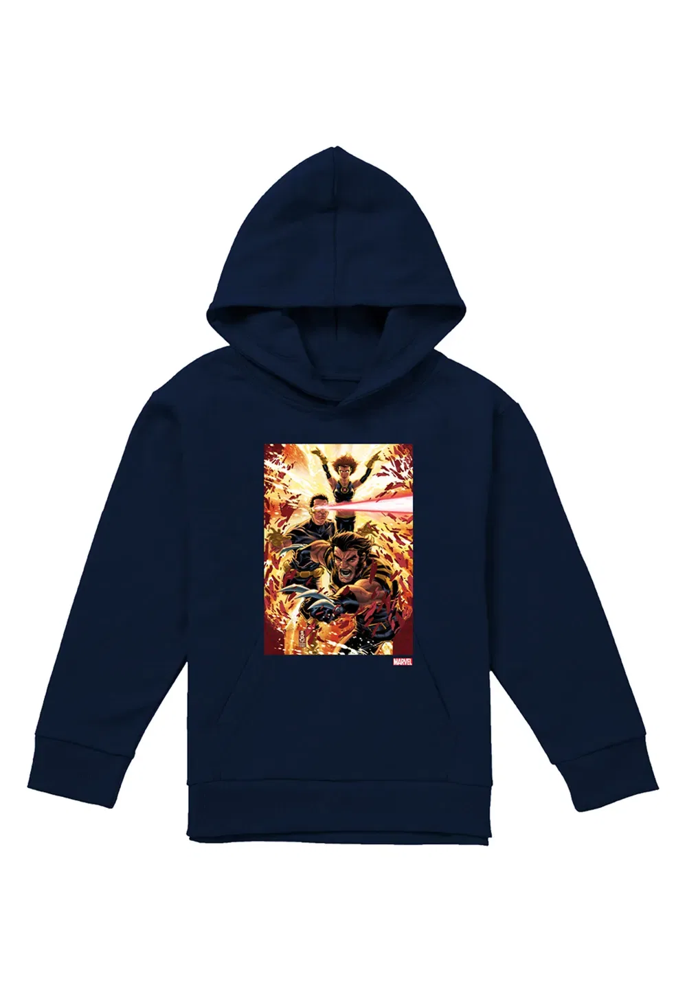 Детская худи Marvel X-Men с принтом Росомахи, Циклопа и Джин Грей, темно-синий — фото 4
