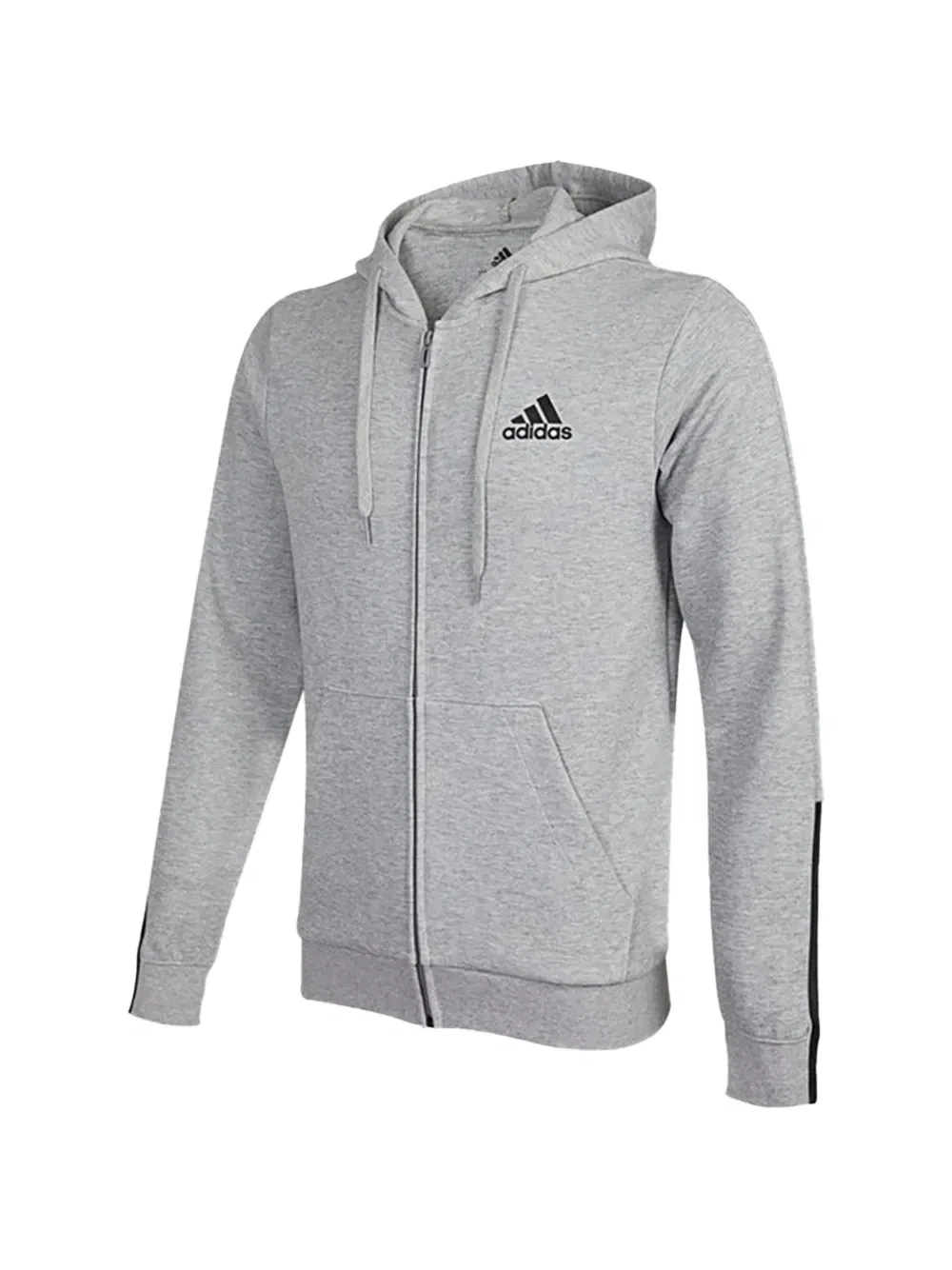 Толстовка с тремя полосками на молнии Adidas, серый
